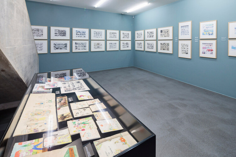 GNM Archive loans and other items on display at the Posy Simmonds Close Up exhibition at the Cartoonmuseum, Basel in 2021